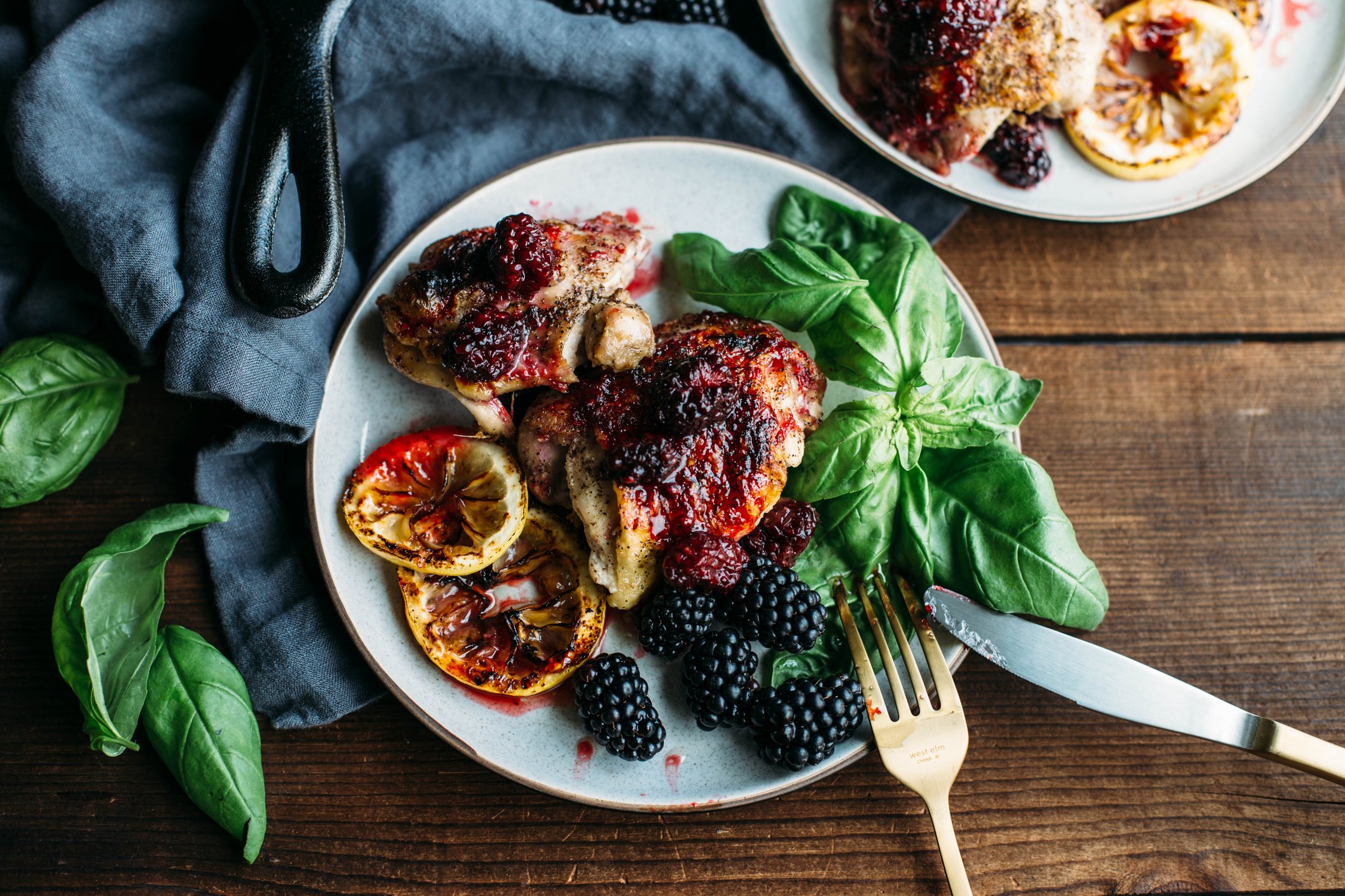 Blackberry & Lemon Glazed Chicken Thighs